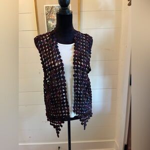 Silver Stream yo-yo silk vest one size vintage groovy, in good vintage condition